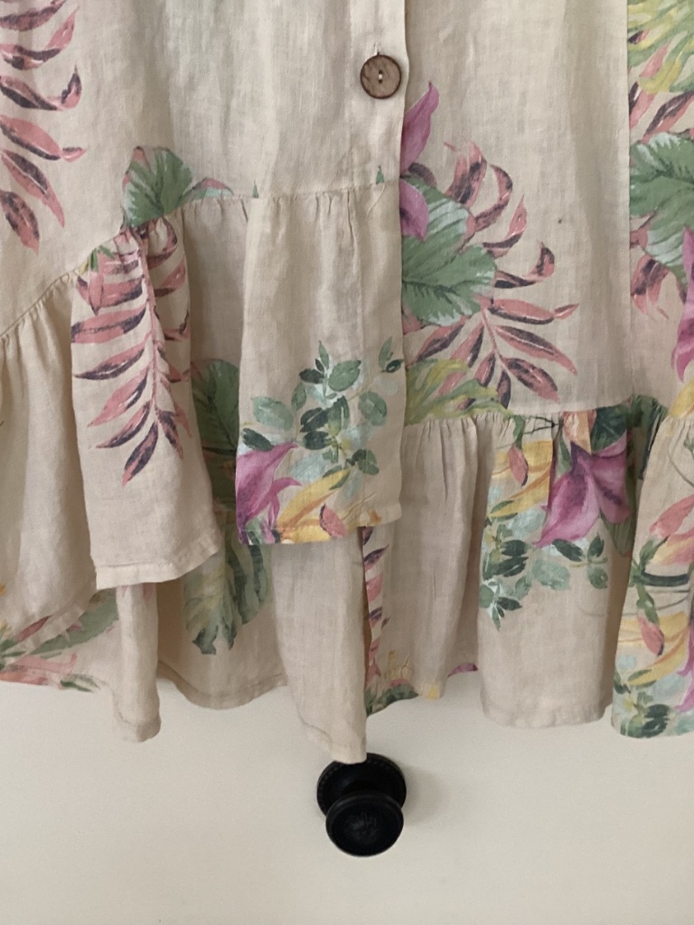 NWOT-LOGICA ITALIAN LINEN SKIRT - ASYMMETRICAL - TROPICAL PRINT - SIZE S - Picture 5 of 7